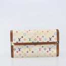 LOUIS VUITTON Monogram Multicolor Long Wallet 2 Set White LV Auth BA16225-11