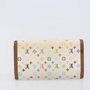 LOUIS VUITTON Monogram Multicolor Long Wallet 2 Set White LV Auth BA16225-12