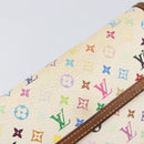 LOUIS VUITTON Monogram Multicolor Long Wallet 2 Set White LV Auth BA16225-17
