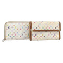 LOUIS VUITTON Monogram Multicolor Long Wallet 2 Set White LV Auth BA16225-1