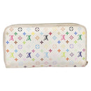 LOUIS VUITTON Monogram Multicolor Long Wallet 2 Set White LV Auth BA16225-3