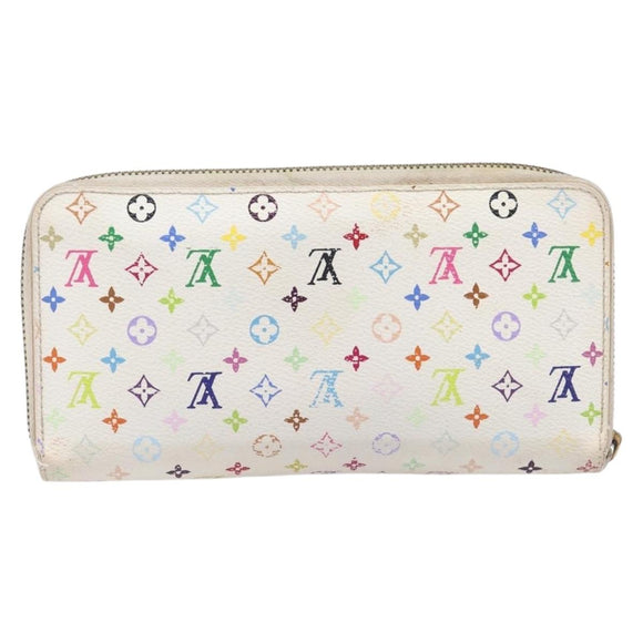 LOUIS VUITTON Monogram Multicolor Long Wallet 2 Set White LV Auth BA16225