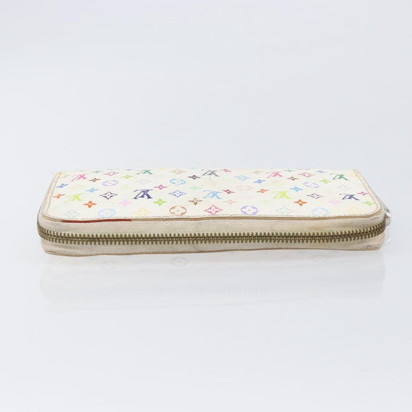 LOUIS VUITTON Monogram Multicolor Long Wallet 2 Set White LV Auth BA16225