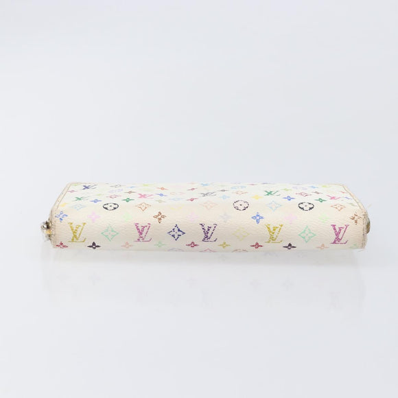 LOUIS VUITTON Monogram Multicolor Long Wallet 2 Set White LV Auth BA16225
