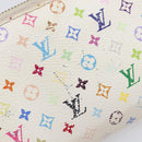 LOUIS VUITTON Monogram Multicolor Long Wallet 2 Set White LV Auth BA16225-9
