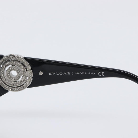 BVLGARI Sunglasses Plastic Black Silver Auth BA16227