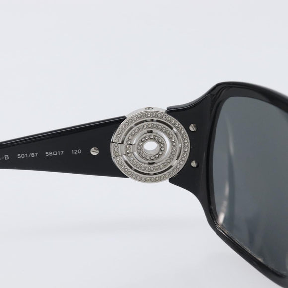 BVLGARI Sunglasses Plastic Black Silver Auth BA16227