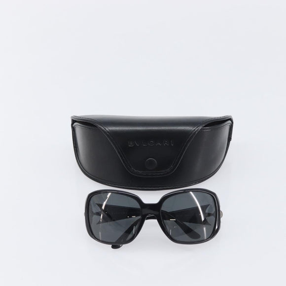 BVLGARI Sunglasses Plastic Black Silver Auth BA16227