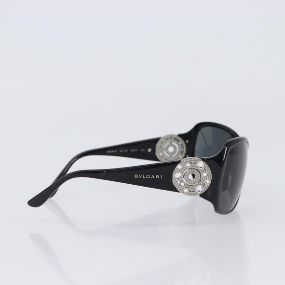 BVLGARI Sunglasses Plastic Black Silver Auth BA16227
