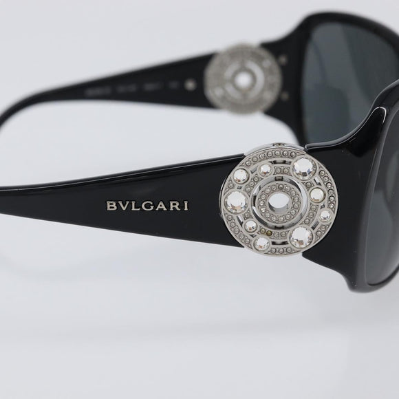 BVLGARI Sunglasses Plastic Black Silver Auth BA16227