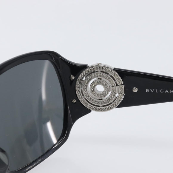 BVLGARI Sunglasses Plastic Black Silver Auth BA16227