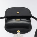 BALLY Shoulder Bag Leather Black Gold Auth BA1625-11