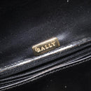 BALLY Shoulder Bag Leather Black Gold Auth BA1625-17