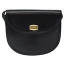 BALLY Shoulder Bag Leather Black Gold Auth BA1625-13