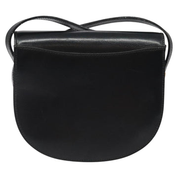 BALLY Shoulder Bag Leather Black Gold Auth BA1625 - 0