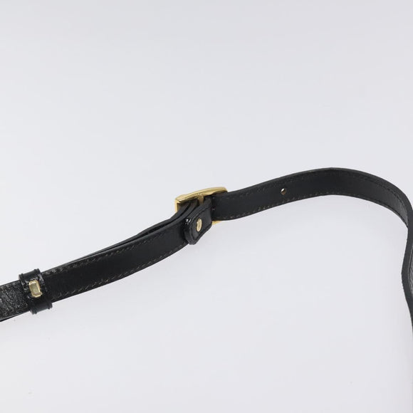 BALLY Shoulder Bag Leather Black Gold Auth BA1625