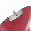 CELINE Boogie Bag Hand Bag Patent Red Silver Auth BA16250A-16