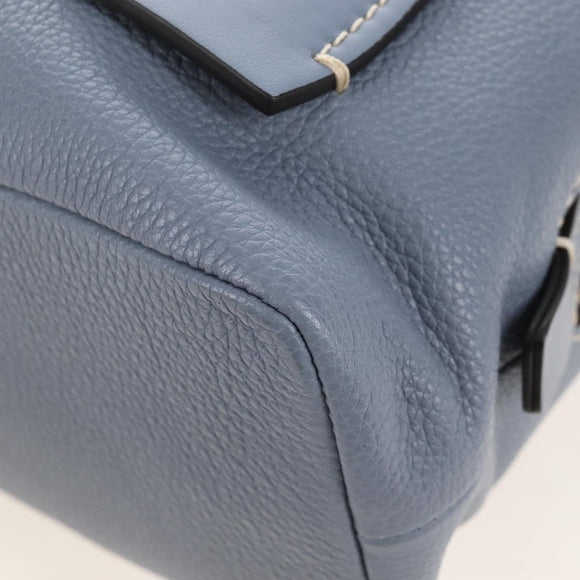 Chloe Dahlia Hand Bag Leather 2way Light Blue Gold Tone Auth BA16258V
