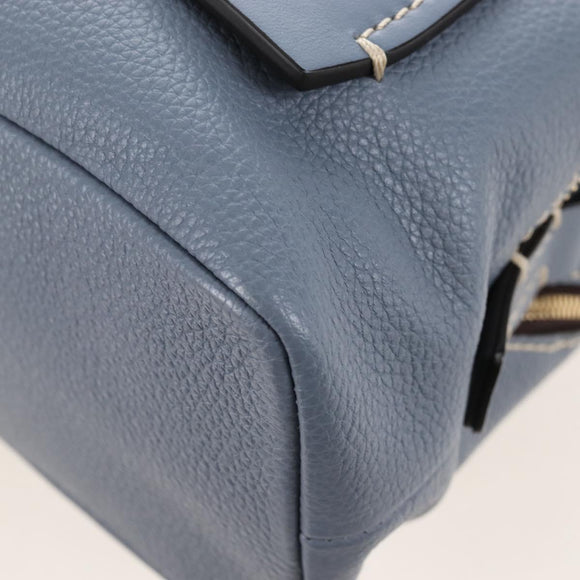 Chloe Dahlia Hand Bag Leather 2way Light Blue Gold Tone Auth BA16258V