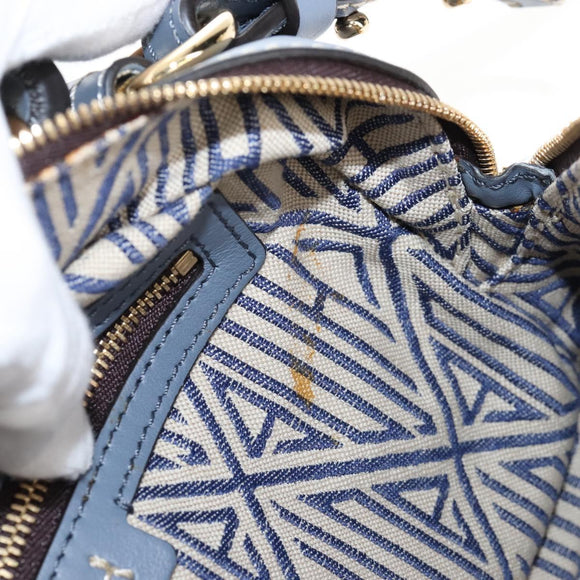 Chloe Dahlia Hand Bag Leather 2way Light Blue Gold Tone Auth BA16258V