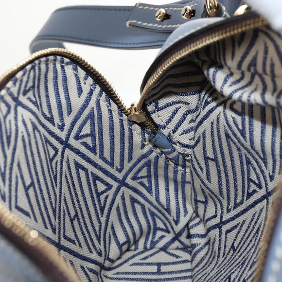 Chloe Dahlia Hand Bag Leather 2way Light Blue Gold Tone Auth BA16258V