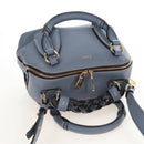 Chloe Dahlia Hand Bag Leather 2way Light Blue Gold Tone Auth BA16258V-8