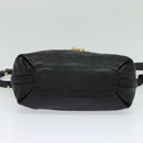 Chloe Elsie Hand Bag Leather 2way Black Gold Auth BA1626-5