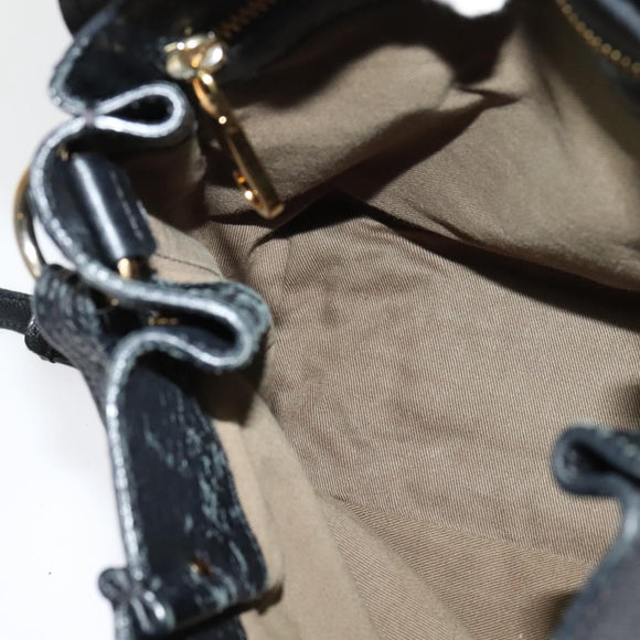 Chloe Elsie Hand Bag Leather 2way Black Gold Auth BA1626