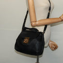 Chloe Elsie Hand Bag Leather 2way Black Gold Auth BA1626-22