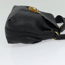 Chloe Elsie Hand Bag Leather 2way Black Gold Auth BA1626-4