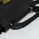 Chloe Elsie Hand Bag Leather 2way Black Gold Auth BA1626-6