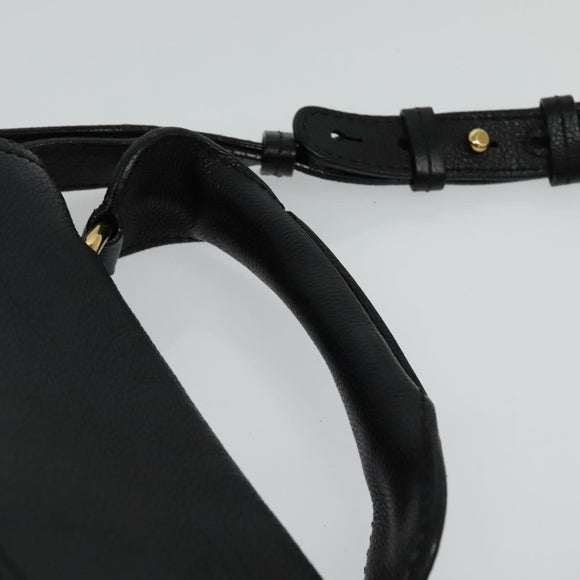 Chloe Elsie Hand Bag Leather 2way Black Gold Auth BA1626