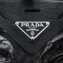 PRADA Backpack Leather 2way Black Silver Auth BA16262SAM-17