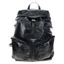 PRADA Backpack Leather 2way Black Silver Auth BA16262SAM-2