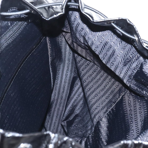 PRADA Backpack Leather 2way Black Silver Auth BA16262SAM