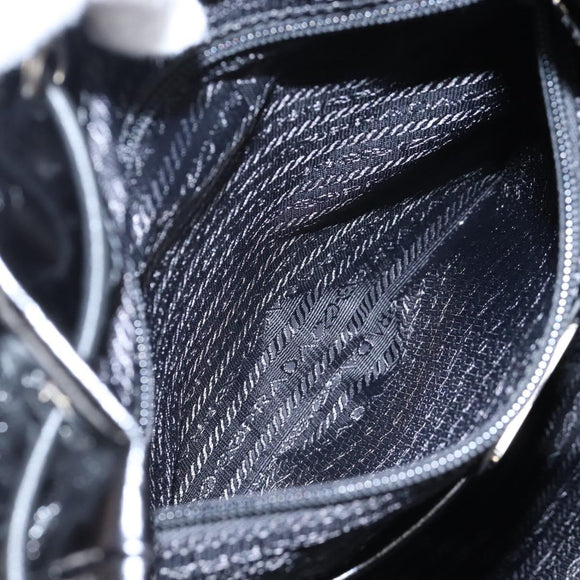 PRADA Backpack Leather 2way Black Silver Auth BA16262SAM