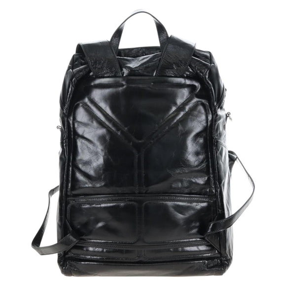 PRADA Backpack Leather 2way Black Silver Auth BA16262SAM