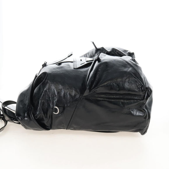 PRADA Backpack Leather 2way Black Silver Auth BA16262SAM