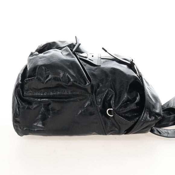 PRADA Backpack Leather 2way Black Silver Auth BA16262SAM