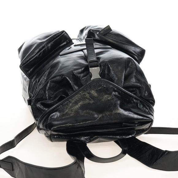 PRADA Backpack Leather 2way Black Silver Auth BA16262SAM