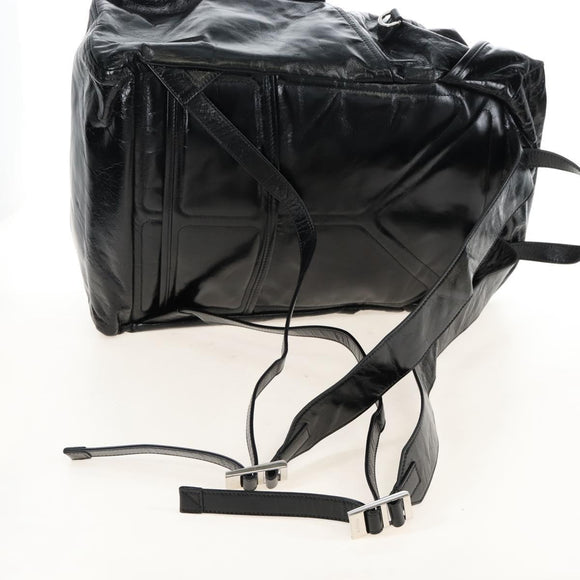 PRADA Backpack Leather 2way Black Silver Auth BA16262SAM