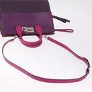 Salvatore Ferragamo Studio Bag Small Leather 2way Purple Silver Auth BA16267V-11