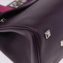 Salvatore Ferragamo Studio Bag Small Leather 2way Purple Silver Auth BA16267V-15