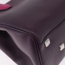 Salvatore Ferragamo Studio Bag Small Leather 2way Purple Silver Auth BA16267V-17