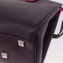 Salvatore Ferragamo Studio Bag Small Leather 2way Purple Silver Auth BA16267V-18