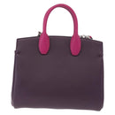 Salvatore Ferragamo Studio Bag Small Leather 2way Purple Silver Auth BA16267V-3