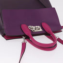 Salvatore Ferragamo Studio Bag Small Leather 2way Purple Silver Auth BA16267V-7