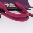 Salvatore Ferragamo Studio Bag Small Leather 2way Purple Silver Auth BA16267V-8
