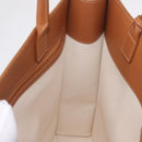 CELINE Vertical Cabas Large Hand Bag Canvas Ivory Gold Tone Auth BA16270M-19