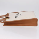 CELINE Vertical Cabas Large Hand Bag Canvas Ivory Gold Tone Auth BA16270M-5